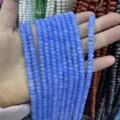 Light blue 4x6mm abacus shaped natural stone beads strands for DIY jewelry making and crafts - 4*6mm (Approx. 90 Pcs/Strand) / Light Royal Blue