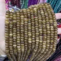 Faceted natural stone 5x8mm abacus wheel loose beads in olive green for DIY jewelry making - Abacus Bead Style / 5*8mm (Approx. 70 Pcs/Strand) / Brown