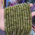 5x8mm faceted olive green natural stone abacus beads for DIY jewelry making - Abacus Bead Style / 5*8mm (Approx. 70 Pcs/Strand) / Olive Green
