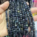 6mm faceted natural stone cube beads in deep blue for DIY jewelry making projects - 6mm (Approx 65 Pieces/Pack) / Ink Blue Tiger's Eye