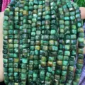 6mm green faceted natural stone cube beads for DIY jewelry making - 6mm (Approx 65 Pieces/Strand) / Green Tiger Eye