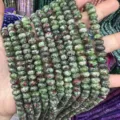 Natural stone ruby zoisite 5x8mm faceted wheel beads for DIY jewelry making strands - Abacus Bead Style (60) / 5*8mm (Approx. 70 Pcs/Strand) / Ruby in Zoisite