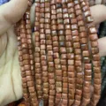 6mm orange gold sandstone cubic faceted natural stone loose beads for DIY jewelry making - 6mm (Approx 65 Pieces/Strand) / Gold Sandstone