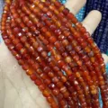 6mm orange faceted cube carnelian agate stone loose beads for DIY jewelry making - 6mm (Approx 65 Pieces/Strand) / Red Agate