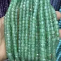 6mm natural green stone faceted cuboid beads for DIY necklace and bracelet jewelry making - 6mm (Approx 65 Pieces/Strand) / Green Aventurine