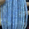 6mm natural light blue faceted cube stone beads for DIY jewelry making and craft projects - 6mm (Approx 65 Pieces/Strand) / Enhanced Aquamarine