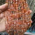 Cuentas de virutas de piedra naranja natural de 3x5mm para hacer joyas de bricolaje pulseras - 3*5mm (Aprox. 80cm Tira) / Ágata Roja del Sur