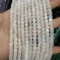 Faceted 6mm natural white stone sugar cube loose beads for handmade DIY jewelry crafts - 6mm (Approx 65 Pieces/Strand) / White Jade