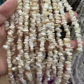 Cuentas de fragmentos de concha natural iridiscente para joyería DIY en tiras de 3x5mm - 3*5mm (Aprox. 80cm Tira) / Concha