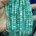 Mint green 6mm faceted cube natural stone beads for professional DIY jewelry making projects - 6mm (Approx 65 Pieces/Pack) / Treated Amazonite