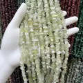 Cuentas de trozos de piedra natural verde claro para joyería DIY 3-5 mm en tiras - 3*5mm (Aprox. 80cm Tira) / Jade de Xinschan