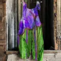 Women Summer Cotton Linen Printed Strap Jumpsuit Casual V-Neck Sleeveless Long Overalls - 3XL / 044