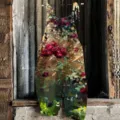 Floral print linen blend overall jumpsuit, vintage oil painting style summer casual beach pants. - 3XL / Top And Bottom / Color 062
