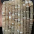 High-quality 4x10mm natural white agate stone disc spacer beads for DIY jewelry making. - 50 Pieces/Pack / 4x10mm / Agate