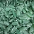 Detailansicht hellgrüner Natursteinperlen in Fischform für die Schmuckherstellung - 10 Stück/Packung (22x12x6mm) / Grüner Aventurin