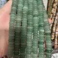 Green natural stone abacus beads for DIY bracelet jewelry making - 50 Pieces/Pack / 4x10mm / Green Aventurine