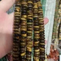 Natural tiger eye stone abacus spacer beads for DIY jewelry making 4x10mm - 50 Pieces/Pack / 4x10mm / Tiger Eye