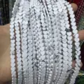 Perle di turchese in pietra naturale a forma di cuore piatto da 6mm per la creazione di gioielli - 6x2mm (Circa 60 Perle Per Filo) / Turchese Bianco