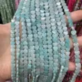 Perline in pietra naturale da 6 mm a forma di cuore azzurro per creazione di gioielli fai da te - 6x2mm (Circa 60 Perle Per Filo) / Amazzonite