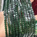 Perle di agata naturale a forma di cuore verde scuro da 6 mm per gioielli fai da te - 6x2mm (Circa 60 Perle Per Filo) / Giada Malese