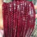 Perline in pietra naturale a forma di cuore rosso da 6 mm per la creazione di gioielli - 6x2mm (Circa 60 Perle Per Filo) / Giada Rossa