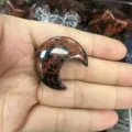 Natürliches Mahagoni-Obsidian Mondsichel Ornament für DIY Schmuckherstellung 30x8mm - Ca. 30*8mm / Mahagoni-Obsidian-Mond (1 Stück)