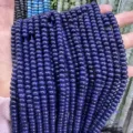 Blue abacus natural stone spacer beads for DIY jewelry making 4x6mm size - 4*6mm (Approx. 90 Pcs/Strand) / Enhanced Lapis Lazuli