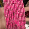 4x13mm vibrant pink imperial stone cylindrical tube beads for DIY bracelet jewelry making - 4*13mm (Approx. 29 Pieces/Strand) / Rose Red Imperial Stone