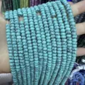 Turquoise abacus beads 4x6mm with black vein patterns for DIY jewelry making accessories - 90 Pieces/Pack (4*6mm) / Turquoise