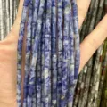 Blue and white marbled 4x13mm cylinder stone tube beads for DIY bracelet jewelry - 4*13mm (Approx. 29 Pieces/Strand) / Blue Spot Stone