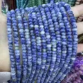 Natural blue mottled stone abacus beads 4x6mm rondelle spacers for DIY jewelry making accessories - 90 Pieces/Pack (4*6mm) / Blue Spot Stone