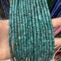 4x13mm turquoise blue emperor stone tube beads for DIY bracelet jewelry making - 4*13mm (Approx. 29 Pieces/Strand) / Blue Sesame Stone