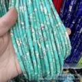 Green imperial stone cylinder tube beads for jewelry making - 4*13mm (Approx. 29 Pieces/Strand) / Shoushan Stone 2