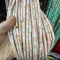 Natural 4x13mm Imperial stone cylindrical beads for DIY jewelry bracelet and necklace making - 4*13mm (Approx. 29 Pieces/Strand) / Light Pink Imperial Stone