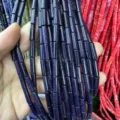 4x13mm sparkling blue goldstone cylindrical tube beads for DIY jewelry - 4*13mm (Approx. 29 Pieces/Strand) / Blue Sandstone