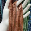 Brown 4x13mm goldstone cylindrical tube beads for DIY bracelet jewelry accessories - 4*13mm (Approx. 29 Pieces/Strand) / Gold Sandstone