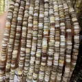 Detailansicht natürlicher Muschelperlen in Erdtönen für DIY-Schmuckherstellung - 3mm (Ca. 38cm/Strang) / Dunkelkaffee Muschel