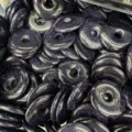 Detailed view of 25mm blue goldstone donut beads showing glittery sandstone texture - Blue Sand