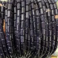 Close-up of blue goldstone cylindrical beads with sparkling galaxy effect for DIY jewelry - Cylinder / 6*10mm (Approx. 39 Pieces/Pack) / Blue Sandstone