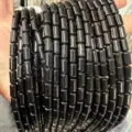Polished black cylindrical natural stone beads for DIY bracelet and necklace jewelry crafts - Cylinder / 6*10mm (Approx. 39 Pieces/Pack) / Black Agate