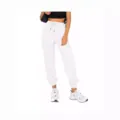 Women's High Waist Solid Color Drawstring Cuffs Casual Sweatpants White Variant Item - S / White