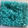 Nahaufnahme von ovalen türkisfarbenen Naturstein-Cabochons für DIY-Schmuckdesign - 4*6mm (Oval) / Amazonit