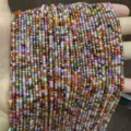 Detailed view of multi-colored faceted square zircon beads for DIY jewelry crafting - Approx 2mm (Approx 175 Pieces) / Mixed Color Cubic Zirconia