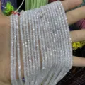 Faceted clear zircon square beads for DIY jewelry making accessories and crafts - White Zirconia