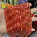Detailed view of faceted orange square zircon beads for DIY jewelry making accessories - Approx 2mm (Approx 175 Pieces) / Light Red Zirconia