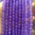 Close-up of light purple natural chalcedony loose beads for DIY jewelry making - 4mm Strand (Approx 93 Pieces) / Purple Jade