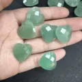 Grüner facettierter Naturstein Herzanhänger Charme für DIY-Schmuckherstellung und Handwerk - Ca. 20*6mm / Grüner Aventurin