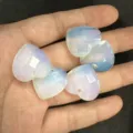 Facettierte Opalith Herzanhänger aus Stein für DIY-Schmuckherstellung - Ca. 20*6mm / Opalith