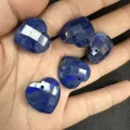 Natürliche 20mm facettierte blaue Lapislazuli Herz Anhänger für DIY Schmuck Halsketten - Ca. 20*6mm / Lapislazuli