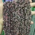 Faceted natural stone beads for DIY jewelry making in mixed pink tones - Natural Black Vein Rhodochrosite Round Beads / 2mm Faceted (Approx. 170 Beads/Strand)